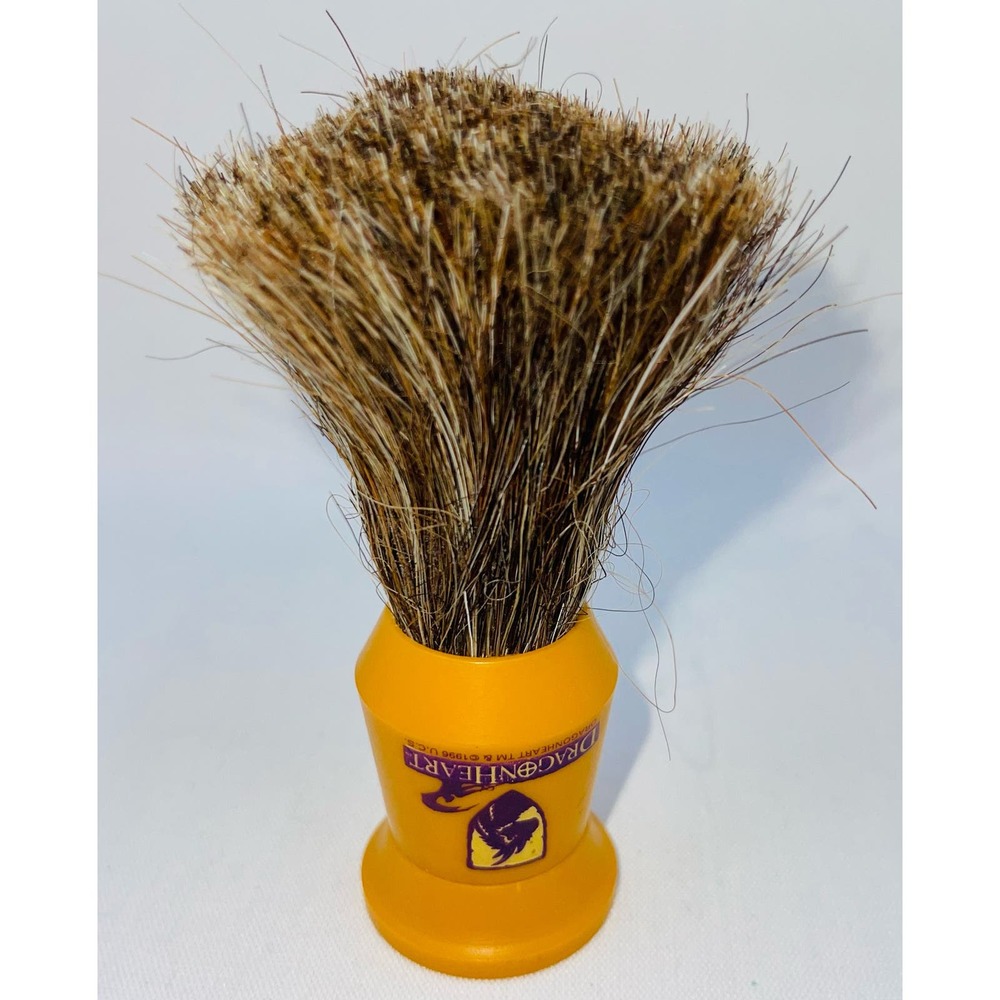 Vtg Dragon Heart Shaving Brush for Mug Yellow Handle 1996  4"